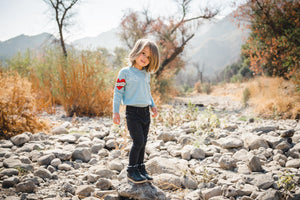 Kids chambray blue sailor sweater with collar. 