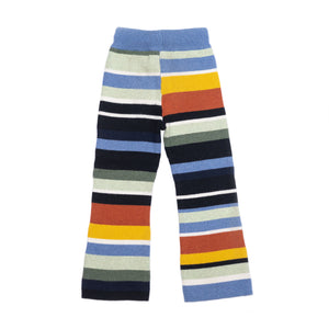 Back product shot of kids multi stripe knit sweatpants. 